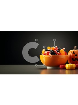 Σετ των 2 Intra Συλλεκτικό Ξύλινο Παζλ Plywood  4mm - Μπολ με καραμέλα με σκουλήκια, αρκούδες και κολοκύθες Σε Ξύλινο Κουτί - Διαστάσεις: 10x10 cm – 25 κομμάτια