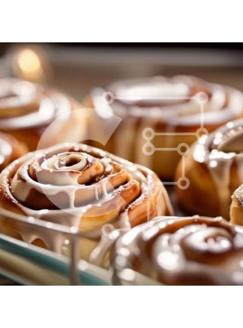 Σετ των 2 Intra Συλλεκτικό Ξύλινο Παζλ Plywood  4mm - Λαχταριστός δίσκος με ρολά κανέλας με γλάσο Σε Ξύλινο Κουτί - Διαστάσεις: 10x10 cm – 25 κομμάτια