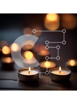 Intra Συλλεκτικό Ξύλινο Παζλ Plywood  4mm - Όμορφη εικόνα από αναμμένα κεριά σε ένα δωμάτιο με χαμηλό φωτισμό Σε Ξύλινο Κουτί - Διαστάσεις Puzzle: 10x10 cm – 25 κομμάτια