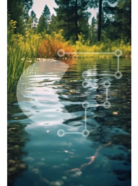 Σετ των 2 Intra Συλλεκτικό Ξύλινο Παζλ Plywood  4mm - Γραφικό ρεύμα σε ένα καταπράσινο δάσος Σε Ξύλινο Κουτί - Διαστάσεις: 10x10 cm – 25 κομμάτια