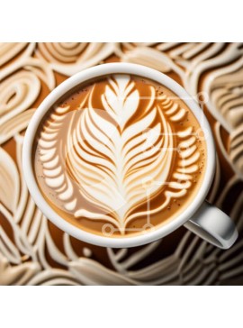 Σετ των 2 Intra Συλλεκτικό Ξύλινο Παζλ Plywood  4mm - Σχέδιο φύλλου σε σχήμα καρδιάς σε λευκό φλιτζάνι καφέ Σε Ξύλινο Κουτί - Διαστάσεις: 10x10 cm – 25 κομμάτια