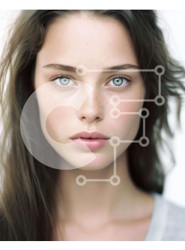 Intra Συλλεκτικό Ξύλινο Παζλ Plywood  4mm - Σοβαρή νεαρή γυναίκα με καστανά μαλλιά και μπλε μάτια Σε Ξύλινο Κουτί - Διαστάσεις Puzzle: 10x10 cm – 25 κομμάτια