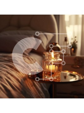 Intra Συλλεκτικό Ξύλινο Παζλ Plywood  4mm - Άνετο υπνοδωμάτιο με κερί και λευκό κρεβάτι Σε Ξύλινο Κουτί - Διαστάσεις Puzzle: 10x10 cm – 25 κομμάτια