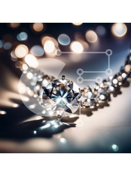 Σετ των 2 Intra Συλλεκτικό Ξύλινο Παζλ Plywood  4mm - Εκπληκτική εικόνα ενός διαμαντένιου κολιέ με αστραφτερά φώτα Σε Ξύλινο Κουτί - Διαστάσεις: 10x10 cm – 25 κομμάτια