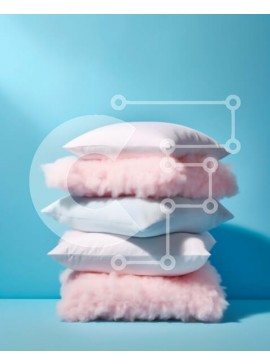 Intra Συλλεκτικό Ξύλινο Παζλ Plywood  4mm - Όμορφη εικόνα λευκών και ροζ μαξιλαριών σε μπλε φόντο Σε Ξύλινο Κουτί - Διαστάσεις Puzzle: 10x10 cm – 25 κομμάτια