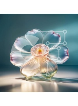 Σετ των 2 Intra Συλλεκτικό Ξύλινο Παζλ Plywood  4mm - Εκπληκτικό γυάλινο λουλούδι με ευαίσθητα χρωματιστά πέταλα Σε Ξύλινο Κουτί - Διαστάσεις: 10x10 cm – 25 κομμάτια