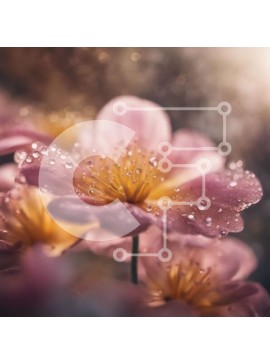 Intra Συλλεκτικό Ξύλινο Παζλ Plywood  4mm - Κοντινό πλάνο ενός ροζ λουλουδιού με σταγονίδια νερού Σε Ξύλινο Κουτί - Διαστάσεις: 10x10 cm – 25 κομμάτια