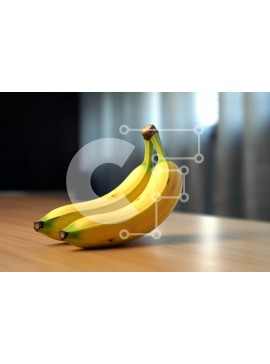 Σετ των 2 Intra Συλλεκτικό Ξύλινο Παζλ Plywood  4mm - Όμορφη εικόνα δύο ώριμων μπανανών σε ένα ξύλινο τραπέζι Σε Ξύλινο Κουτί - Διαστάσεις: 10x10 cm – 25 κομμάτια