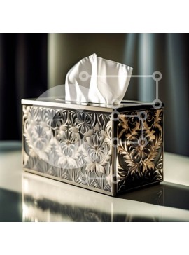 Intra Συλλεκτικό Ξύλινο Παζλ Plywood  4mm - Όμορφη εικόνα ενός διακοσμητικού κουτιού χαρτιού σε ένα τραπέζι Σε Ξύλινο Κουτί - Διαστάσεις Puzzle: 10x10 cm – 25 κομμάτια