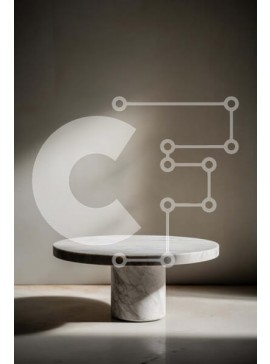 Intra Συλλεκτικό Ξύλινο Παζλ Plywood  4mm - Κομψό και κομψό τραπέζι από λευκό μάρμαρο Σε Ξύλινο Κουτί - Διαστάσεις Puzzle: 10x10 cm – 25 κομμάτια