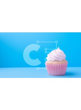 Σετ των 2 Intra Συλλεκτικό Ξύλινο Παζλ Plywood  4mm - Νόστιμο Cupcake με ροζ πάγωμα Σε Ξύλινο Κουτί - Διαστάσεις: 10x10 cm – 25 κομμάτια