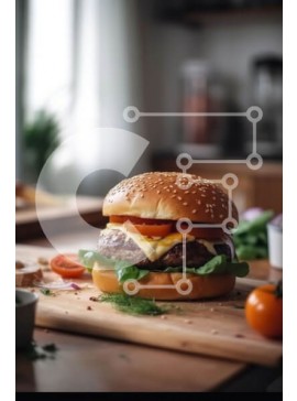 Σετ των 2 Intra Συλλεκτικό Ξύλινο Παζλ Plywood  4mm - Λαχταριστό χάμπουργκερ με φρέσκα υλικά σε ξύλινη σανίδα Σε Ξύλινο Κουτί - Διαστάσεις: 10x10 cm – 25 κομμάτια