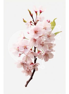 Σετ των 2 Intra Συλλεκτικό Ξύλινο Παζλ Plywood  4mm - Εκπληκτική εικόνα του κλαδιού από ροζ άνθη κερασιάς με φύλλα και λουλούδια Σε Ξύλινο Κουτί - Διαστάσεις: 10x10 cm – 25 κομμάτια