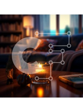 Intra Συλλεκτικό Ξύλινο Παζλ Plywood  4mm - Άνετο σαλόνι με κερί, ανοιχτό βιβλίο και ράφι Σε Ξύλινο Κουτί - Διαστάσεις Puzzle: 10x10 cm – 25 κομμάτια