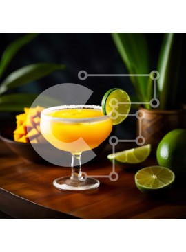 Σετ των 2 Intra Συλλεκτικό Ξύλινο Παζλ Plywood  4mm - Νόστιμο κοκτέιλ Μαργαρίτας σε ξύλινο τραπέζι με γαρνιτούρα λάιμ Σε Ξύλινο Κουτί - Διαστάσεις: 10x10 cm – 25 κομμάτια