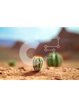 Intra Συλλεκτικό Ξύλινο Παζλ Plywood  4mm - Όμορφη εικόνα ενός μικρού φυτού κάκτου στην έρημο Σε Ξύλινο Κουτί - Διαστάσεις: 10x10 cm – 25 κομμάτια