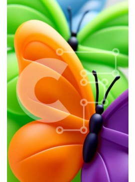 Intra Συλλεκτικό Ξύλινο Παζλ Plywood  4mm - Πολύχρωμα ειδώλια πεταλούδων από κοντά Σε Ξύλινο Κουτί - Διαστάσεις Puzzle: 10x10 cm – 25 κομμάτια