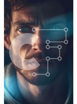 Intra Συλλεκτικό Ξύλινο Παζλ Plywood  4mm - Σοβαρός άνδρας με κουκούλα που κοιτάζει την απόσταση Σε Ξύλινο Κουτί - Διαστάσεις Puzzle: 10x10 cm – 25 κομμάτια