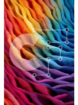 Intra Συλλεκτικό Ξύλινο Παζλ Plywood  4mm - Υφή κυματιστού υφάσματος σε χρώμα ουράνιο τόξο Σε Ξύλινο Κουτί - Διαστάσεις Puzzle: 10x10 cm – 25 κομμάτια