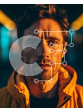 Intra Συλλεκτικό Ξύλινο Παζλ Plywood  4mm - Σοβαρός άνδρας με κίτρινο σακάκι κοιτάζει την κάμερα Σε Ξύλινο Κουτί - Διαστάσεις Puzzle: 10x10 cm – 25 κομμάτια