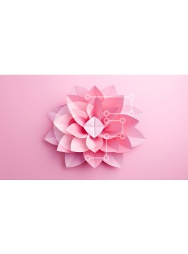 Intra Συλλεκτικό Ξύλινο Παζλ Plywood  4mm - Ροζ χάρτινο λουλούδι Σε Ξύλινο Κουτί - Διαστάσεις: 10x10 cm – 25 κομμάτια