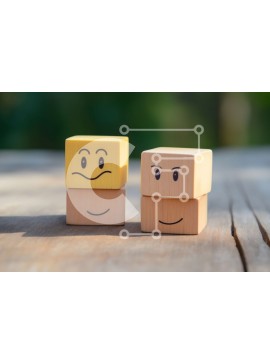 Intra Συλλεκτικό Ξύλινο Παζλ Plywood  4mm - Ξύλινοι μπλοκ Smiley Face Σε Ξύλινο Κουτί - Διαστάσεις Puzzle: 10x10 cm – 25 κομμάτια