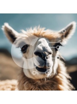 Intra Συλλεκτικό Ξύλινο Παζλ Plywood  4mm - Κοντινή όψη του προσώπου του Λάμα Σε Ξύλινο Κουτί - Διαστάσεις: 10x10 cm – 25 κομμάτια