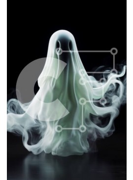 Intra Συλλεκτικό Ξύλινο Παζλ Plywood  4mm - Λευκό ειδώλιο φάντασμα που επιπλέει στον αέρα Σε Ξύλινο Κουτί - Διαστάσεις Puzzle: 10x10 cm – 25 κομμάτια