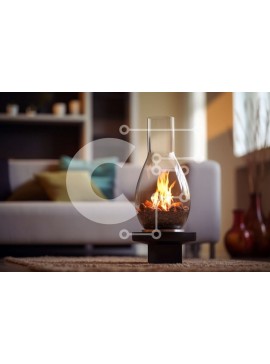 Intra Συλλεκτικό Ξύλινο Παζλ Plywood  4mm - Κομψό γυάλινο τζάκι με σετ κορμών αερίου και τηλεχειριστήριο Σε Ξύλινο Κουτί - Διαστάσεις Puzzle: 10x10 cm – 25 κομμάτια