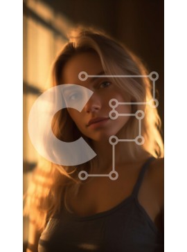 Intra Συλλεκτικό Ξύλινο Παζλ Plywood  4mm - Όμορφη εικόνα μιας νεαρής γυναίκας που κοιτάζει το ηλιοβασίλεμα Σε Ξύλινο Κουτί - Διαστάσεις Puzzle: 10x10 cm – 25 κομμάτια