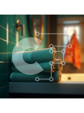 Intra Συλλεκτικό Ξύλινο Παζλ Plywood  4mm - Κοντινό πλάνο ενός μπάνιου με τιρκουάζ πλακάκια και φυσικό φως Σε Ξύλινο Κουτί - Διαστάσεις Puzzle: 10x10 cm – 25 κομμάτια