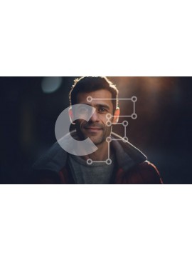 Intra Συλλεκτικό Ξύλινο Παζλ Plywood  4mm - Πορτρέτο ενός άνδρα που φορά ένα κόκκινο σακάκι και χαμογελά στην κάμερα Σε Ξύλινο Κουτί - Διαστάσεις Puzzle: 10x10 cm – 25 κομμάτια