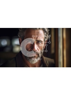 Intra Συλλεκτικό Ξύλινο Παζλ Plywood  4mm - Πορτρέτο ενός ηλικιωμένου άνδρα που κοιτάζει στην απόσταση Σε Ξύλινο Κουτί - Διαστάσεις Puzzle: 10x10 cm – 25 κομμάτια