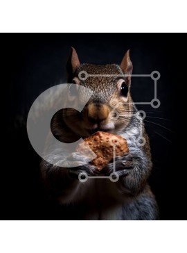 Intra Συλλεκτικό Ξύλινο Παζλ Plywood  4mm - Αξιολάτρευτη εικόνα ενός σκίουρου που κρατά ένα καρύδι Σε Ξύλινο Κουτί - Διαστάσεις: 10x10 cm – 25 κομμάτια