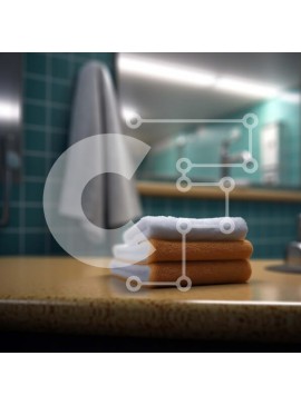 Intra Συλλεκτικό Ξύλινο Παζλ Plywood  4mm - Κομψός νιπτήρας μπάνιου με πετσέτες στον πάγκο Σε Ξύλινο Κουτί - Διαστάσεις Puzzle: 10x10 cm – 25 κομμάτια