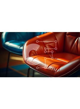 Intra Συλλεκτικό Ξύλινο Παζλ Plywood  4mm - Κόκκινες δερμάτινες καρέκλες σε μοντέρνο δωμάτιο με παράθυρο Σε Ξύλινο Κουτί - Διαστάσεις Puzzle: 10x10 cm – 25 κομμάτια