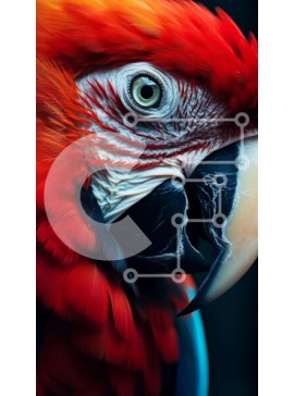 Σετ των 2 Intra Συλλεκτικό Ξύλινο Παζλ Plywood  4mm - Πολύχρωμος παπαγάλος σε πρώτο πλάνο Σε Ξύλινο Κουτί - Διαστάσεις: 10x10 cm – 25 κομμάτια