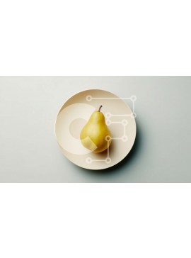 Σετ των 2 Intra Συλλεκτικό Ξύλινο Παζλ Plywood  4mm - Ενιαίο αχλάδι σε ένα λευκό πιάτο Σε Ξύλινο Κουτί - Διαστάσεις: 10x10 cm – 25 κομμάτια