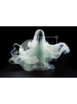 Intra Συλλεκτικό Ξύλινο Παζλ Plywood  4mm - Πλωτό φάντασμα με καπνό σε μαύρο φόντο Σε Ξύλινο Κουτί - Διαστάσεις Puzzle: 10x10 cm – 25 κομμάτια