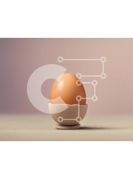 Σετ των 2 Intra Συλλεκτικό Ξύλινο Παζλ Plywood  4mm - Καφέ αυγό με τσόφλι αυγού στο τραπέζι ή στον πάγκο Σε Ξύλινο Κουτί - Διαστάσεις: 10x10 cm – 25 κομμάτια