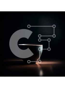 Intra Συλλεκτικό Ξύλινο Παζλ Plywood  4mm - Κομψή εικόνα ενός φλιτζανιού μαύρου καφέ σε μια σκοτεινή επιφάνεια Σε Ξύλινο Κουτί - Διαστάσεις Puzzle: 10x10 cm – 25 κομμάτια