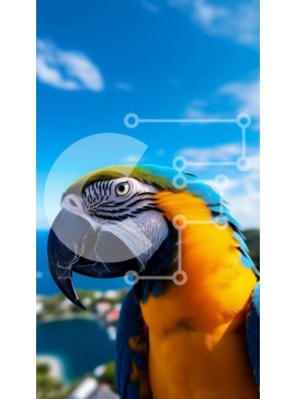 Σετ των 2 Intra Συλλεκτικό Ξύλινο Παζλ Plywood  4mm - Πολύχρωμος παπαγάλος σκαρφαλωμένος σε υπερυψωμένη πλατφόρμα Σε Ξύλινο Κουτί - Διαστάσεις: 10x10 cm – 25 κομμάτια