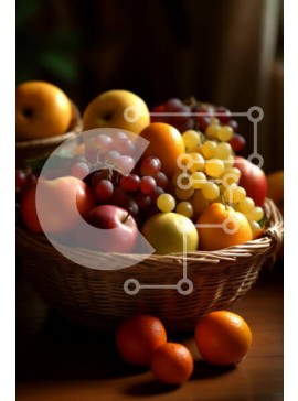 Σετ των 2 Intra Συλλεκτικό Ξύλινο Παζλ Plywood  4mm - Διάφορα φρούτα σε ένα μπολ σε ένα ξύλινο τραπέζι Σε Ξύλινο Κουτί - Διαστάσεις: 10x10 cm – 25 κομμάτια