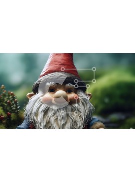 Intra Συλλεκτικό Ξύλινο Παζλ Plywood  4mm - Αξιολάτρευτο Gnome σε ένα δάσος με μανιτάρια και πράσινο Σε Ξύλινο Κουτί - Διαστάσεις: 10x10 cm – 25 κομμάτια