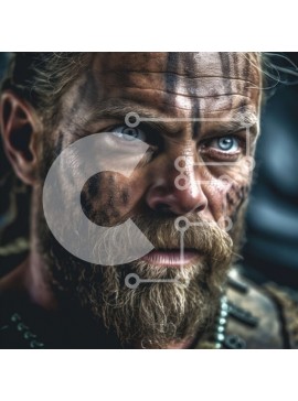 Intra Συλλεκτικό Ξύλινο Παζλ Plywood  4mm - Αποφασισμένος πολεμιστής Βίκινγκ με κράνος και πανοπλία Σε Ξύλινο Κουτί - Διαστάσεις Puzzle: 10x10 cm – 25 κομμάτια