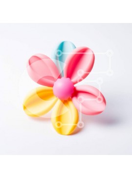 Intra Συλλεκτικό Ξύλινο Παζλ Plywood  4mm - Πολύχρωμο παιχνίδι λουλουδιών σε άσπρο φόντο Σε Ξύλινο Κουτί - Διαστάσεις Puzzle: 10x10 cm – 25 κομμάτια