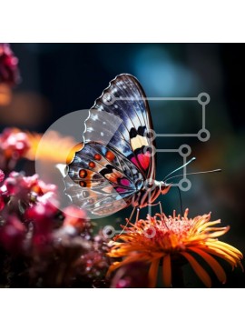 Intra Συλλεκτικό Ξύλινο Παζλ Plywood  4mm - Πεταλούδα σε ένα λουλούδι Σε Ξύλινο Κουτί - Διαστάσεις: 10x10 cm – 25 κομμάτια