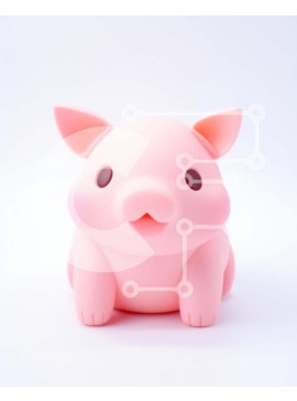 Intra Συλλεκτικό Ξύλινο Παζλ Plywood  4mm - Ροζ παιχνίδι γουρουνάκι σε υπόλευκο φόντο Σε Ξύλινο Κουτί - Διαστάσεις Puzzle: 10x10 cm – 25 κομμάτια