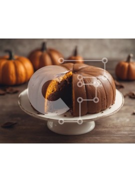 Σετ των 2 Intra Συλλεκτικό Ξύλινο Παζλ Plywood  4mm - Τούρτα Bundt σοκολάτας με κολοκύθες Σε Ξύλινο Κουτί - Διαστάσεις: 10x10 cm – 25 κομμάτια