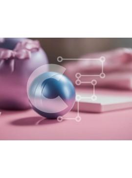 Intra Συλλεκτικό Ξύλινο Παζλ Plywood  4mm - Μπλε μπάλα σε ροζ επιφάνεια Σε Ξύλινο Κουτί - Διαστάσεις Puzzle: 10x10 cm – 25 κομμάτια